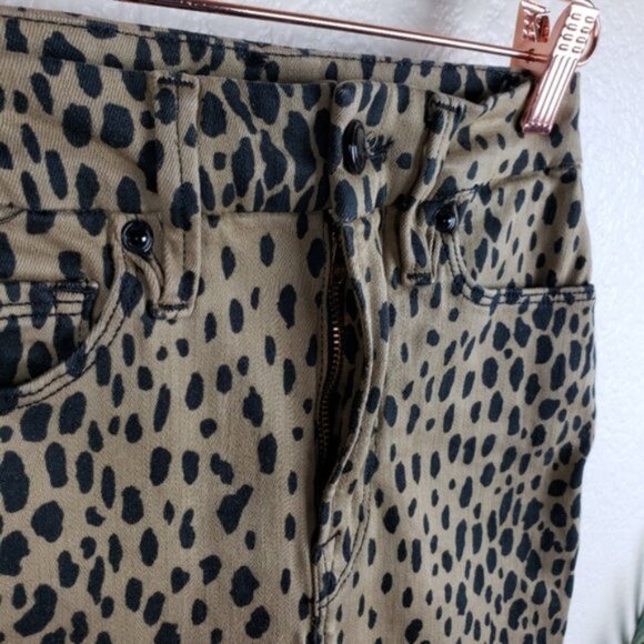 GOOD AMERICAN Good Waist Skinny Jeans Animal Print Cheetah size 25 Pinup Leopard - Picture 12 of 12